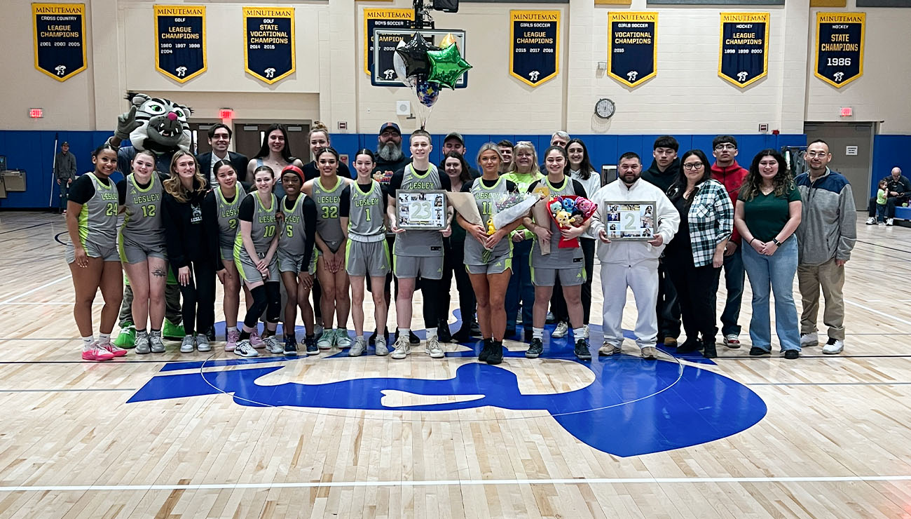 Lesley Caps off Regular Season on Senior Day Over Fisher, 81-34